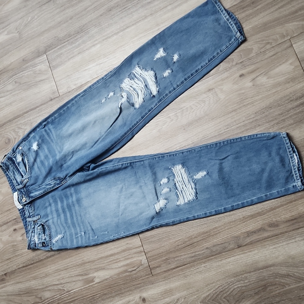🌟KanCan Denim The Katie Boyfriend Jean Distressed High-Rise 90s Blue Jeans 9/28